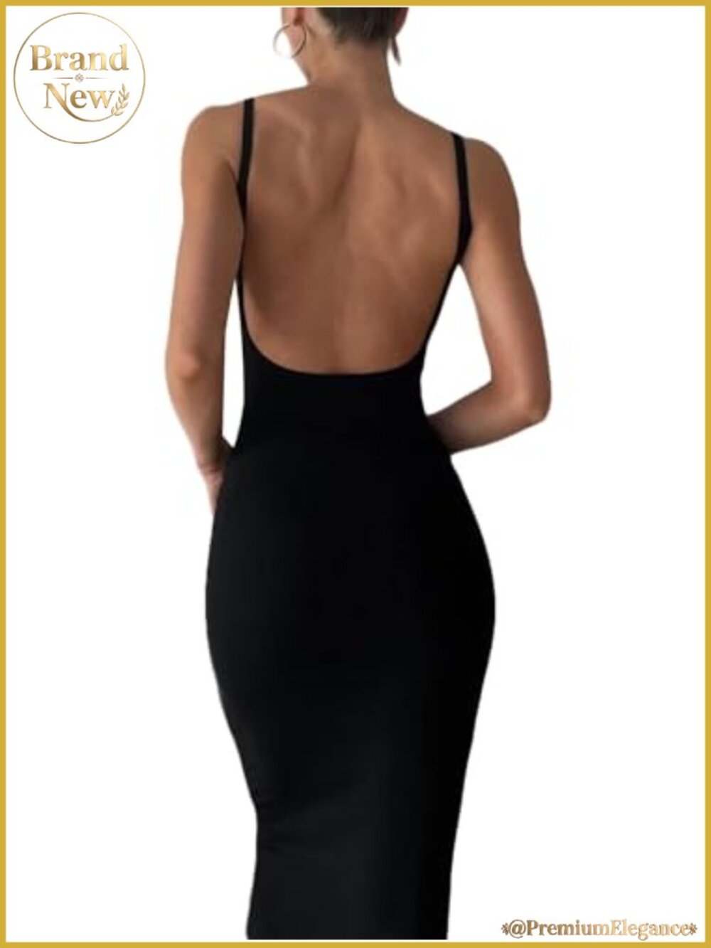 Backless Maxi Dress Spaghetti Strap Bodycon Cocktail Party